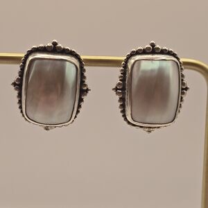 Stephen Dweck Silver Pearl Earrings